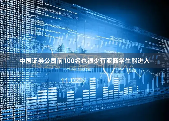 中国证券公司前100名也很少有亚裔学生能进入